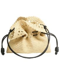 Loewe - Mittelgroße Flamenco Clutch Ruffles Aus Raffia - Lyst