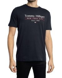 Tommy Hilfiger - T-Shirt Kurzarm Center Stack Tee mit Rundhalsausschnitt - Lyst