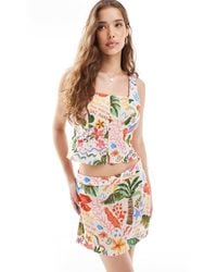 Vero Moda - Button Front Square Neck Top Co-ord - Lyst