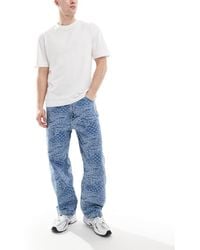 Bershka - baggy Jacquard Jean - Lyst