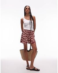 TOPSHOP - Abstract Animal Plisse Wide Leg Shorts - Lyst