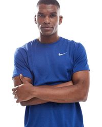 Nike - Camiseta Azul Real Dri-Fit Miler De - Lyst
