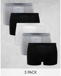 ASOS - 5 Pack Trunks With Plain Waistband - Lyst