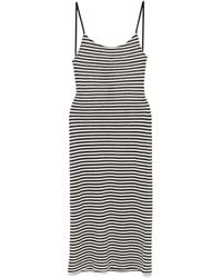 Emporio Armani - Striped Cotton Midi Dress - Lyst