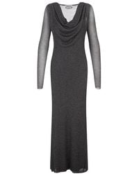 Blumarine - Long Dress With Draped Neckline - Lyst