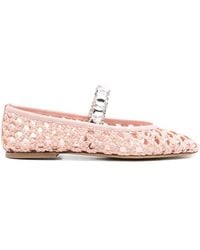 Casadei - Versilia Crystal-Embellished Ballet Flats - Lyst