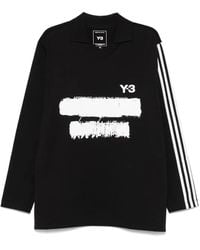 Y-3 - Poloshirt Met Logo En Lange Mouwen - Lyst