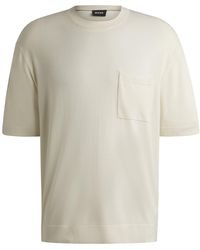 BOSS - Relaxed-Fit T-Shirt Aus Kühlendem Gewebe Mit Seide - Lyst