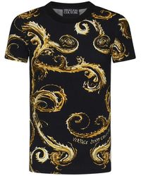 Versace Jeans Couture - Schwarzes Chromo Couture T-Shirt Slim Fit - Lyst