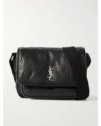 Saint Laurent - Niki kleine Umhängetasche aus strukturiertem Leder mit Logoapplikation - Lyst