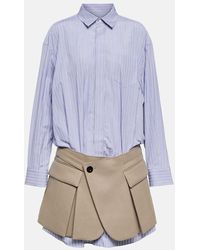 Sacai - X Thomas Mason Cotton And Wool Shirt Dress - Lyst