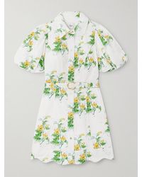 Aje. - Demi Belted Floral-Print Cotton-Poplin Mini Shirt Dress - Lyst
