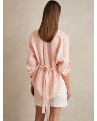 Reiss - Linen Tie-Back Shirt - Lyst