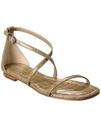 Michael Kors - Polly Runway Croc-Embossed Leather Sandal - Lyst