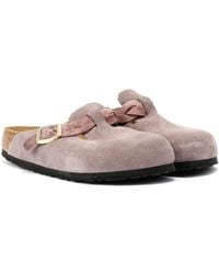 Birkenstock - Boston Braided Suede Narrow Fit Clogs - Lyst