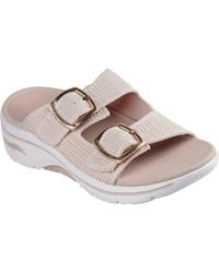 Skechers - Go Walk Arch Fit 2.0 Destined Textile Blush Sandals - Lyst