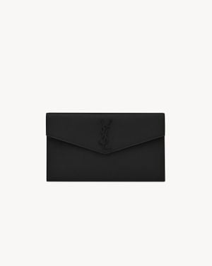 Saint Laurent Uptown Tasche Aus Leder Mit Grain-De-Poudre-Prägung - Schwarz