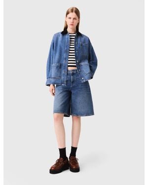 Maje Veste En Jean Délavé - Bleu