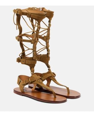 Isabel Marant Nensi Suede Gladiator Sandals - Brown
