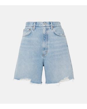 Agolde Stella High-Rise Denim Shorts - Blue