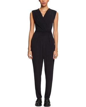 Esprit Ärmelloser Jumpsuit mit V-Ausschnitt - Schwarz