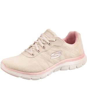 Skechers Flex Appeal 4.0 Fresh Move Sneaker,black Mesh / Coral & Lavender Trim,8 Uk