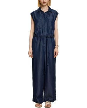Esprit Langer Einteiler in Denim-Optik - Blau