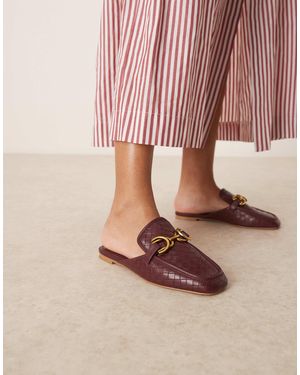 ASOS – mosaic – flache loafer-mules mit gewebtem obermaterial - Pink