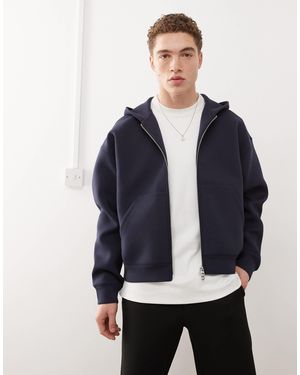 Weekday – simon – kapuzenjacke aus scuba-stoff - Blau