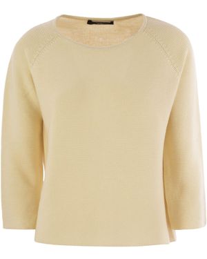 Weekend by Maxmara Weekend Max Mara Addotto Cotton Yarn Sweater - Naturel