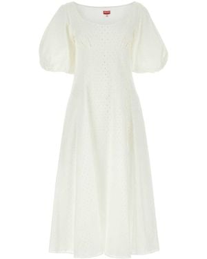 KENZO White Broderie Anglaise Dress - Wit