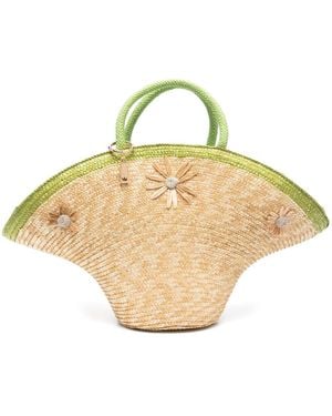 La Milanesa Calore Straw Tote Bag - Metallic