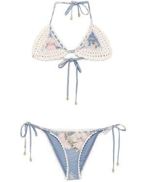 Zimmermann Cascadian Crochet Bikini Set - White
