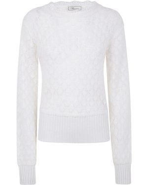 Blumarine Long-Sleeved Crewneck Jumper - White
