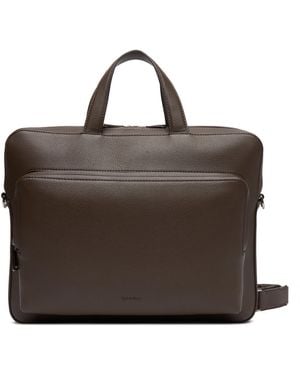 Calvin Klein Laptoptasche Micro Pebble Slim Briefcase 36 Lv04D3012G - Braun