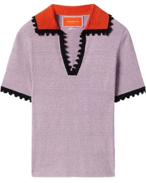 La DoubleJ T-Shirt in Colour-Block-Optik - Lila