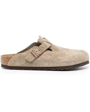 Birkenstock Boston Suede Slippers - Blanc
