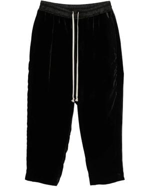 Rick Owens Velvet Drawstring Trousers - Black