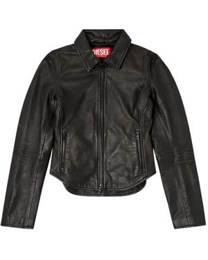 DIESEL L-Egrad zip-front shearling jacket - Schwarz