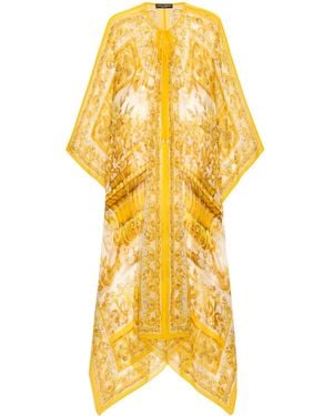 Dolce & Gabbana Chiffon Tuniek Met Majolica-Print - Geel