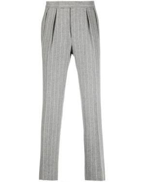 Polo Ralph Lauren Pinstripe-Pattern Slim-Cut Trousers - Grigio