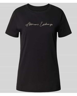 ARMANI EXCHANGE T-Shirt mit Label-Stitching - Schwarz