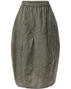 Mama B. Gingham Skirt - Grey