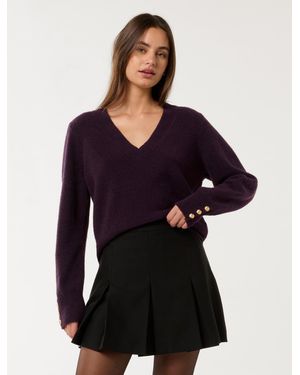 Forever New Sabrina Button-Cuff Knit Jumper - Multicolour