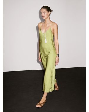 MASSIMO DUTTI Fließendes Midikleid - Weiß