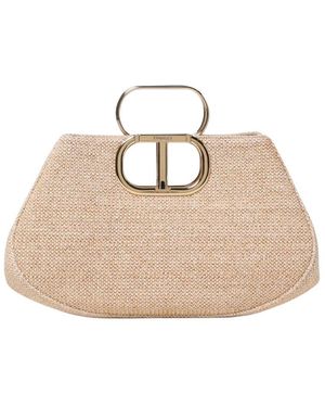 Twinset Elegant Straw Clutch - Natur