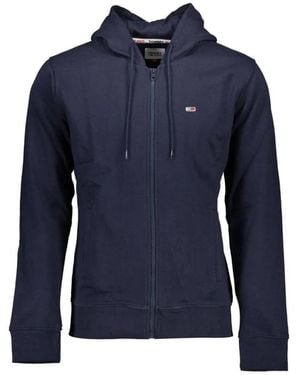 Tommy Hilfiger Blaue Zipup Hoodie Mit Einzigartigem Druck