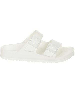 Birkenstock Weiße Gummi Doppel-Schnalle Pantolette