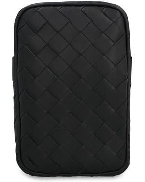 Bottega Veneta Leder Intrecciato Smartphone Hülle - Schwarz