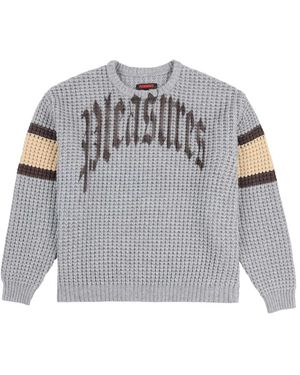 Pleasures Chunky Strick Grafik Pullover - Grau